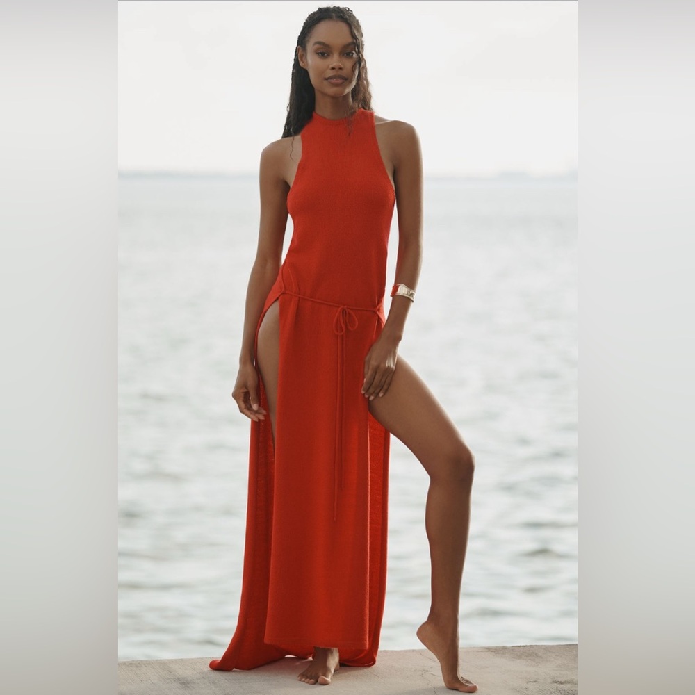 ✨ Anthropologie Racerback Knit Maxi Dress Sz L
